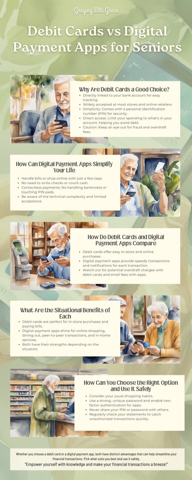 Comparing Debit Cards vs Digital Payment Apps for Seniors