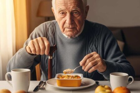 Older man cane eating quick microwave meal[1]