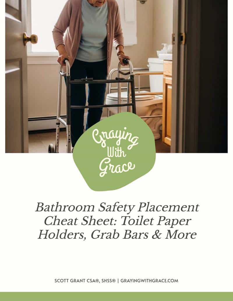 preview image of the cover of Bathroom Safety Placement Cheat Sheet: Toilet Paper Holders, Grab Bars & More handout