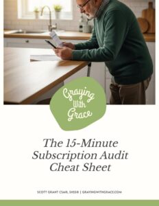 preview image of the cover of The 15-Minute Subscription Audit Cheat Sheet handout