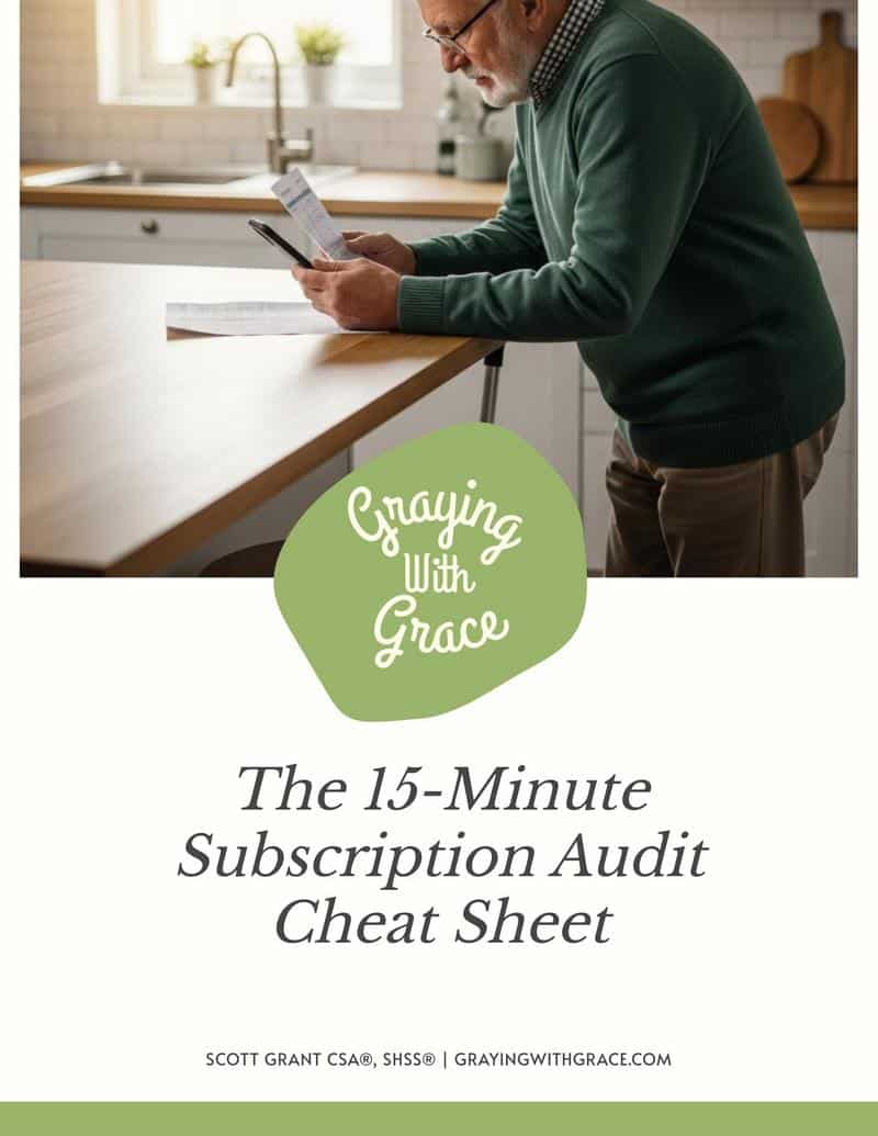 preview image of the cover of The 15-Minute Subscription Audit Cheat Sheet handout