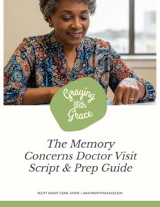 preview image of the cover of The Memory Concerns Doctor Visit Script & Prep Guide handout