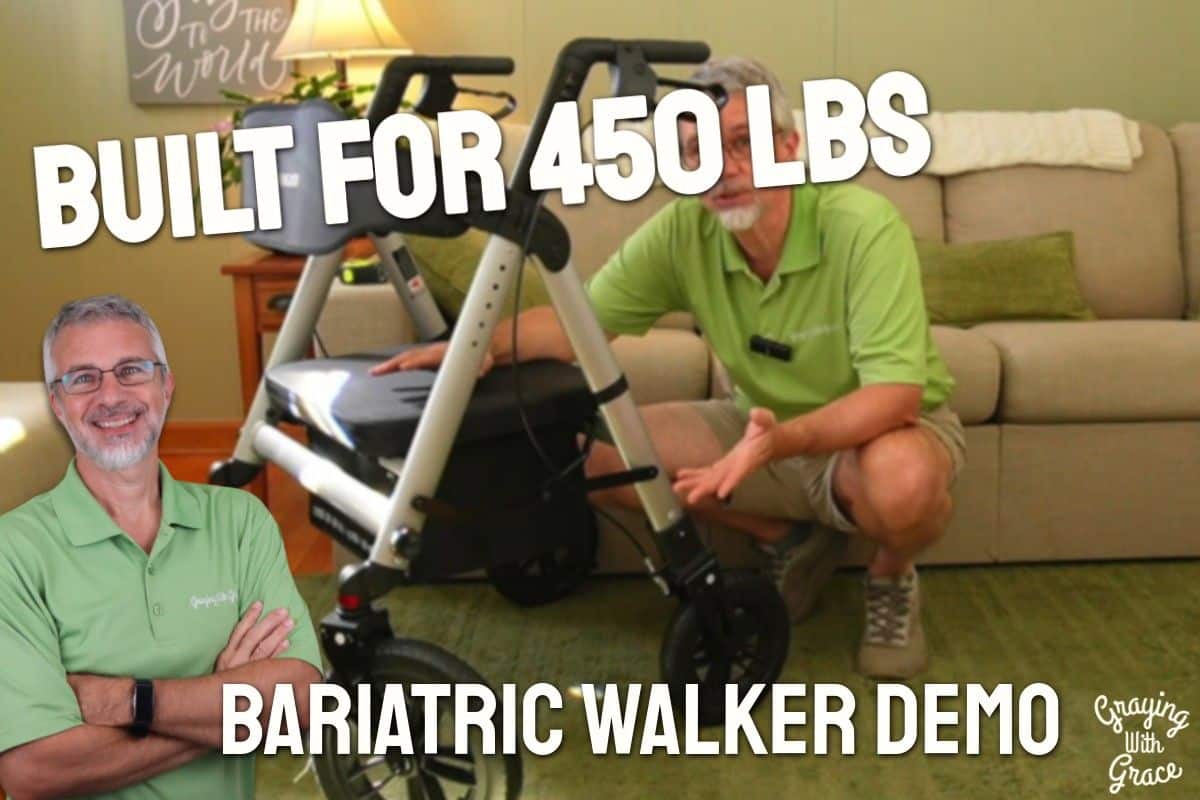 Bariatric Rollator Walker 450 lb - Close Look at FlyingJoy