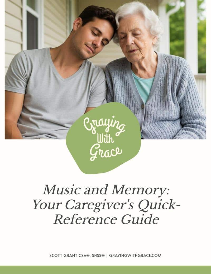 preview image of the cover of Music and Memory: Your Caregiver's Quick-Reference Guide handout