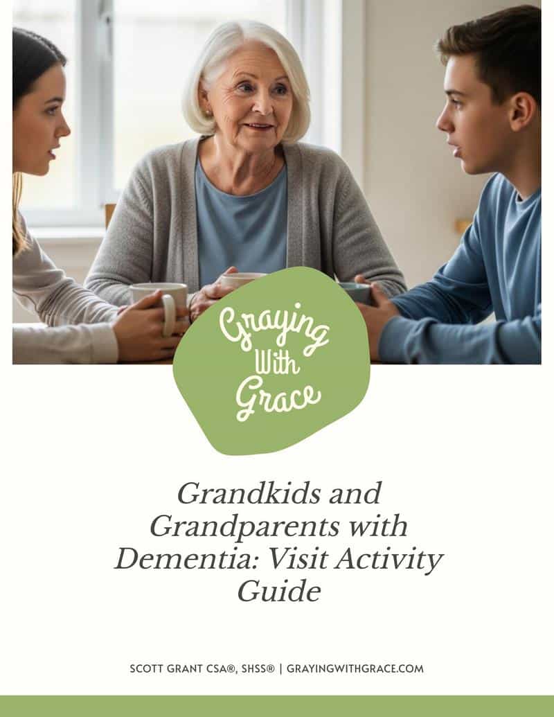 preview image of the cover of Grandkids and Grandparents with Dementia: Visit Activity Guide handout