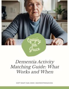 preview image of the cover of Dementia Activity Matching Guide: What Works and When handout