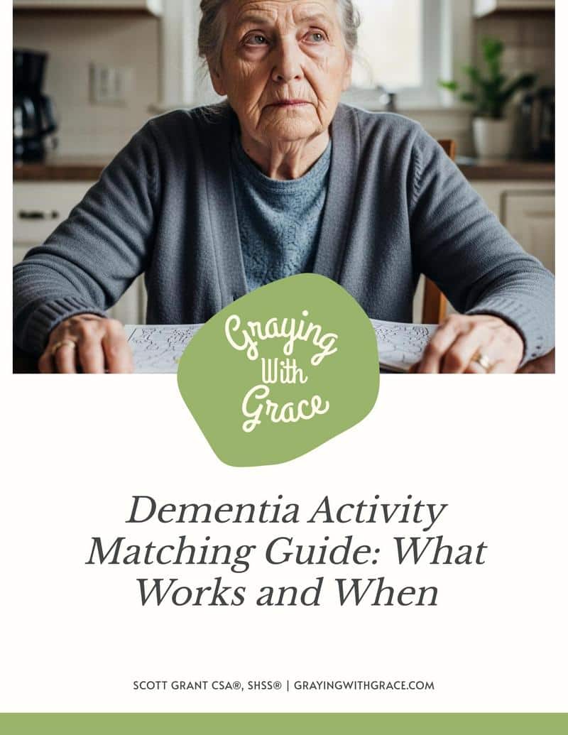 preview image of the cover of Dementia Activity Matching Guide: What Works and When handout