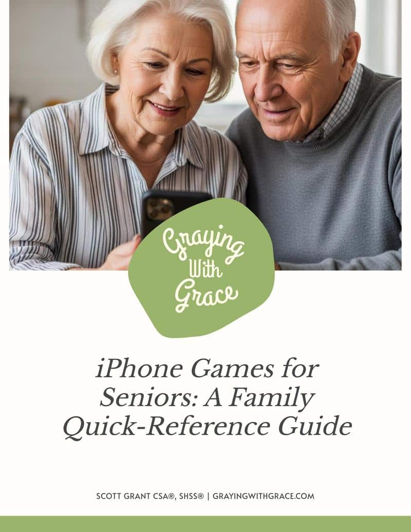 preview image of the cover of iPhone Games for Seniors: A Family Quick-Reference Guide handout